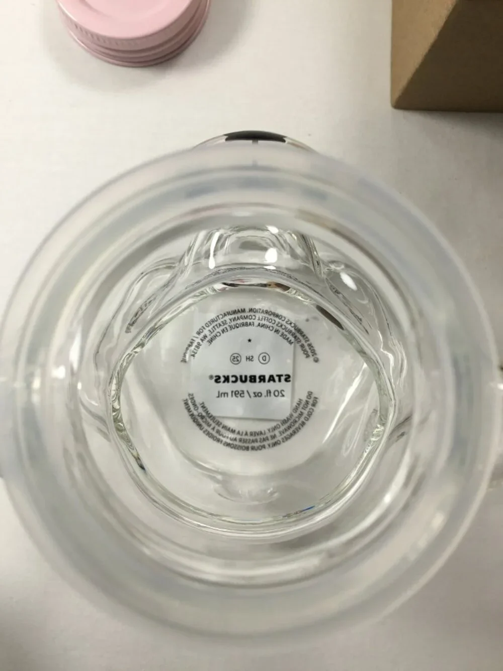 Starbucks Pink Bearista Glass Cold Cup 20 oz